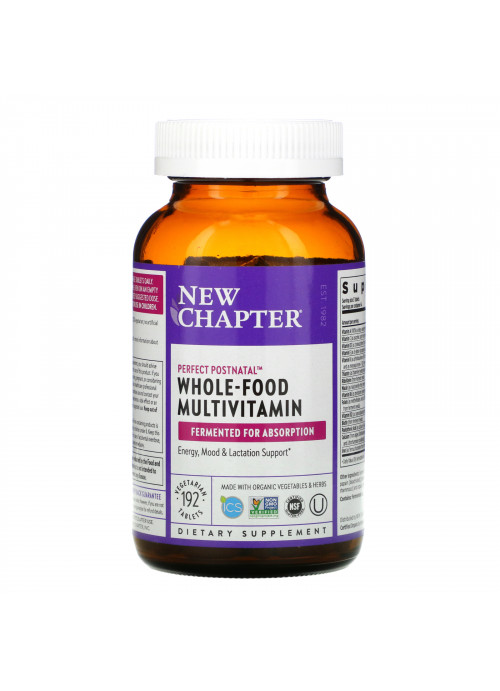New Chapter, Perfect Postnatal Whole-Food Multivitamin, 192 Vegetarian Tablets