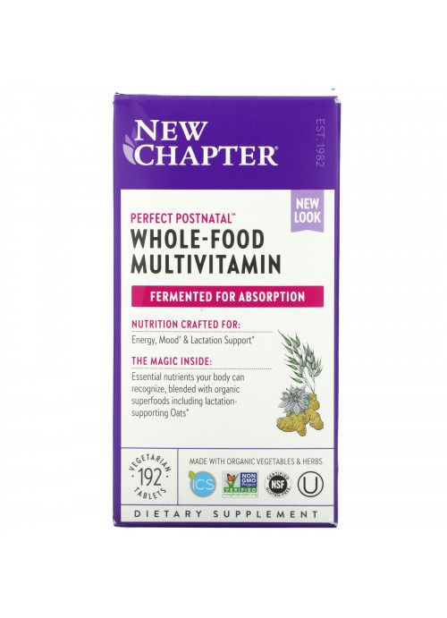 New Chapter, Perfect Postnatal Whole-Food Multivitamin, 192 Vegetarian Tablets