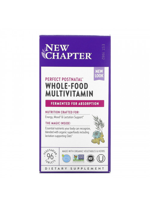 New Chapter, Perfect Postnatal, Whole-Food Multivitamin, 96 Vegetarian Tablets