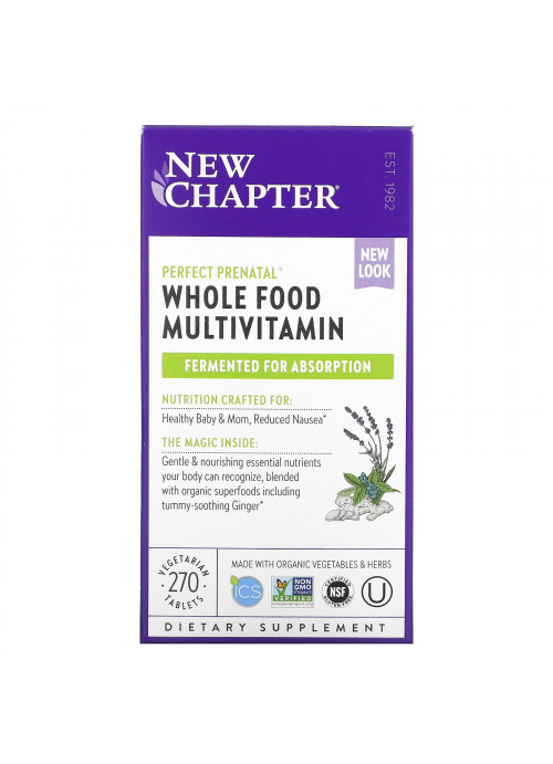 New Chapter, Perfect Prenatal, Whole Food Multivitamin, 270 Vegetarian Tablets