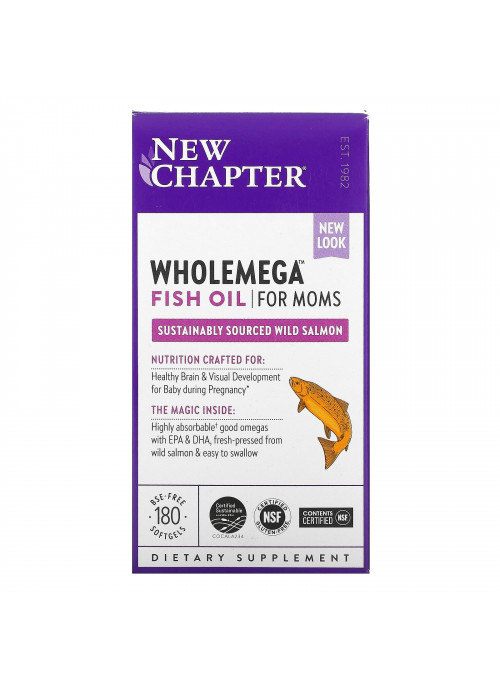 New Chapter, Wholemega Fish Oil for Moms, 180 Softgels
