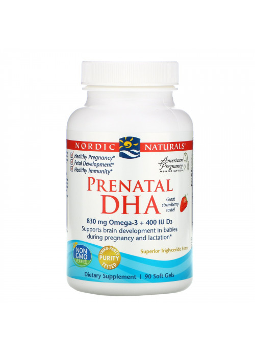 Nordic Naturals, Prenatal DHA, Strawberry, 90 Soft Gels