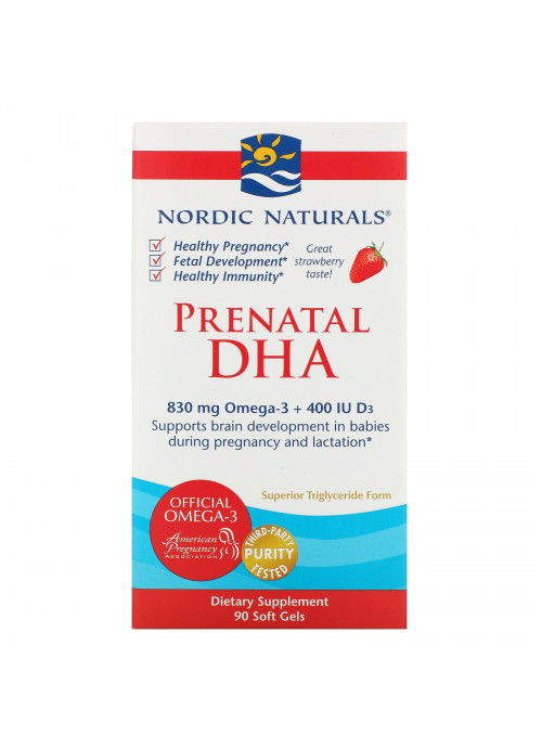 Nordic Naturals, Prenatal DHA, Strawberry, 90 Soft Gels