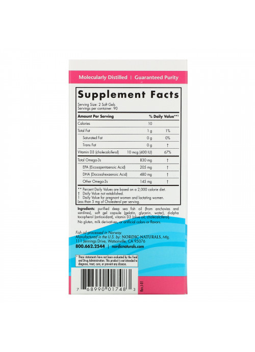 Nordic Naturals, Prenatal DHA, Unflavored Formula, 180 Soft Gels