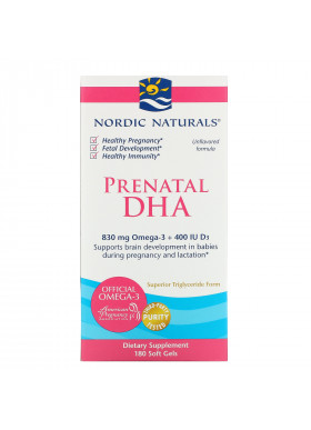 Nordic Naturals, Prenatal DHA, Unflavored Formula, 180 Soft Gels