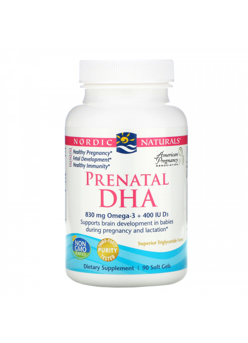Nordic Naturals, Prenatal DHA, Unflavored Formula, 830 mg, 90 Soft Gels