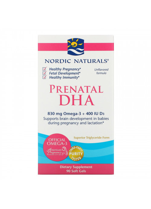 Nordic Naturals, Prenatal DHA, Unflavored Formula, 830 mg, 90 Soft Gels
