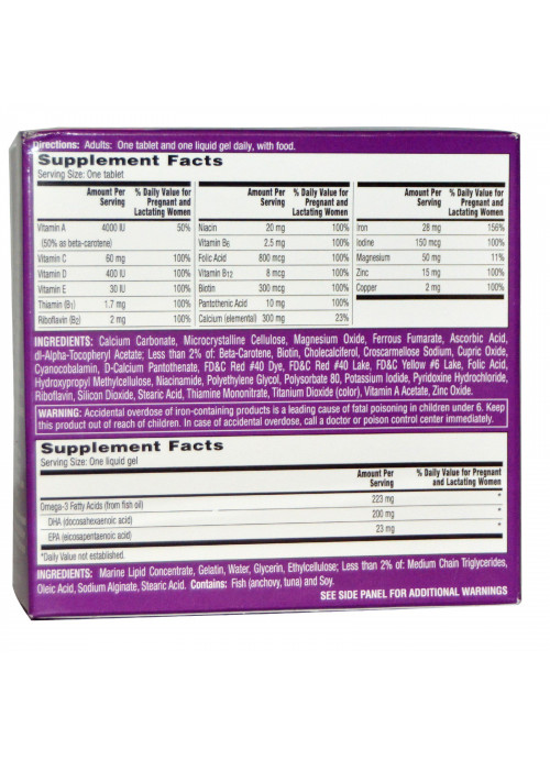 One-A-Day, Women's Prenatal, with DHA, 2 Bottles, 30 Liquid Gels/30 Tablets