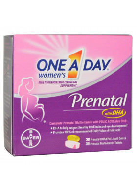 One-A-Day, Women's Prenatal, with DHA, 2 Bottles, 30 Liquid Gels/30 Tablets