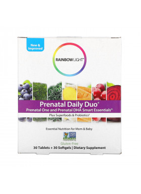 Rainbow Light, Prenatal Daily Duo, Prenatal One and Prenatal DHA Smart Essentials, 30 Tablets + 30 Softgels