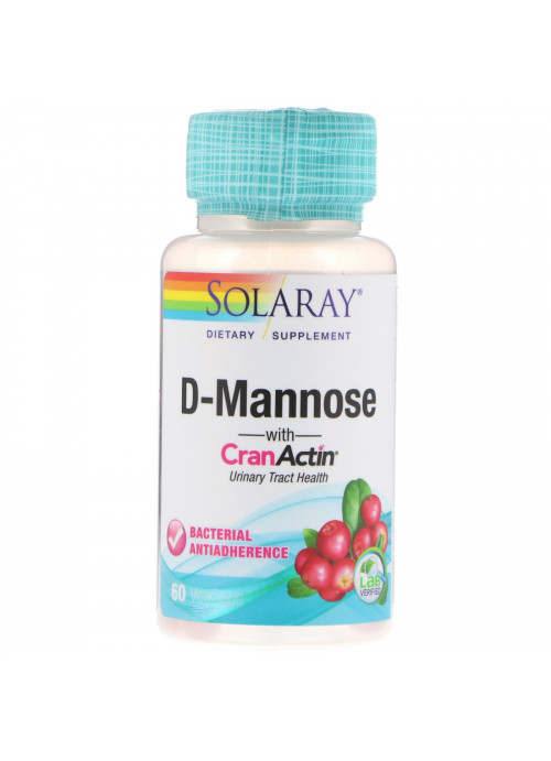 Solaray, D-Mannose with CranActin, Urinary Tract Health, 60 VegCaps