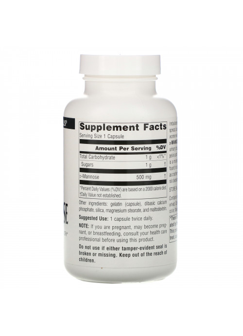 Source Naturals, D-Mannose, 500 mg, 120 Capsules