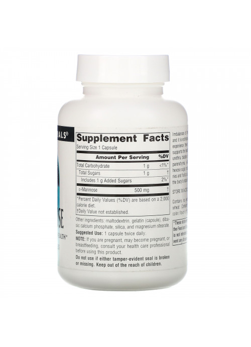 Source Naturals, D-Mannose, 500 mg, 60 Capsules