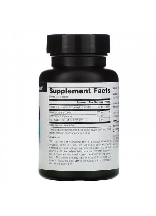 Source Naturals, DIM, 200 mg, 60 Tablets