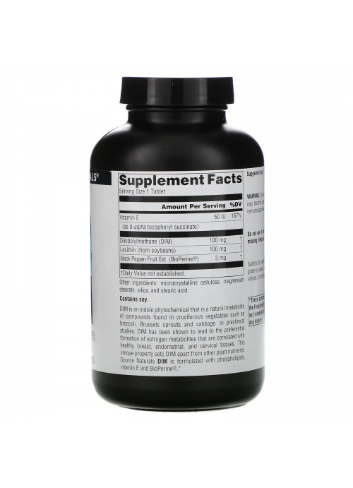Source Naturals, DIM (Diindolylmethane), 100 mg, 180 Tablets