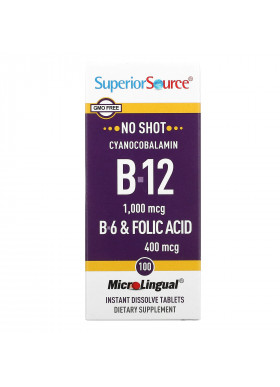 Superior Source, Cyanocobalamin B-12, 1,000 mcg, 100 MicroLingual Instant Dissolve Tablets