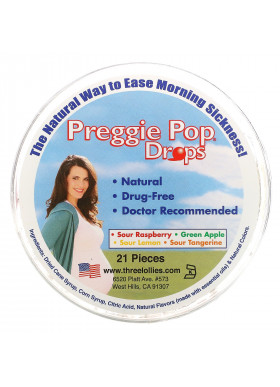 Three Lollies, Preggie Pop Drops, Sour Fruits, 21 Pieces