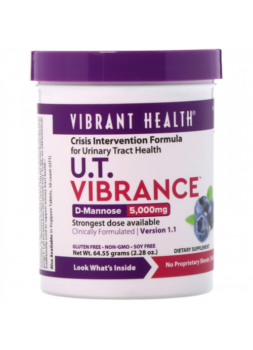 Vibrant Health, U.T. Vibrance, D-Mannose 5,000 mg, Version 1.1, 2.28 oz (64.55 g)