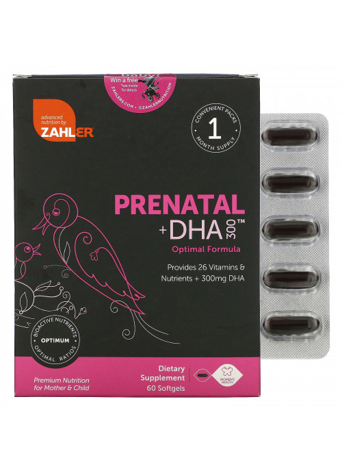 Zahler, Prenatal + DHA 300 Optimal Formula, 60 Softgels