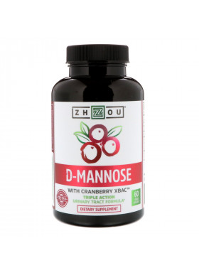 Zhou Nutrition, D-Mannose with Cranberry XBAC, 60 Veggie Capsules